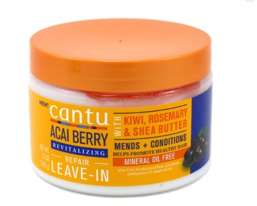 Cantu Acai Berry Leave-In Revitalizing Repair Cream 12 Ounce