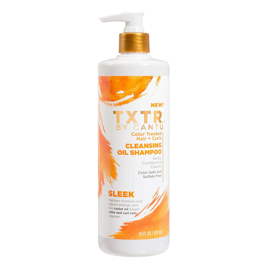 Cantu TXTR Cleansing Oil Shampoo Sleek Color Treated Hair + Curls 16 oz / 473 ml