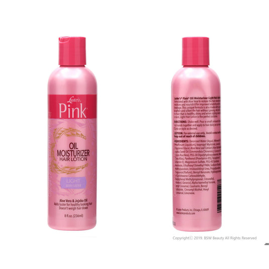 Lusters Pink Oil Moisturiser Hair Light Lotion 8oz (546)