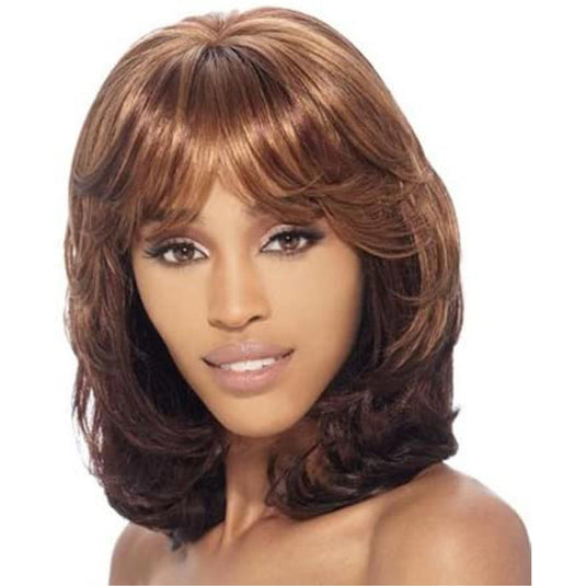FreeTress Equal Synthetic Silk Base Lace Front Long Wavy Curly Hair Wig - Agatha (Colour: 1)