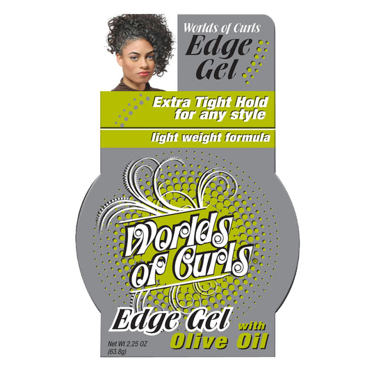 Worlds Of Curls Edge Gel with Olive Oil 63.8g 2.25Oz