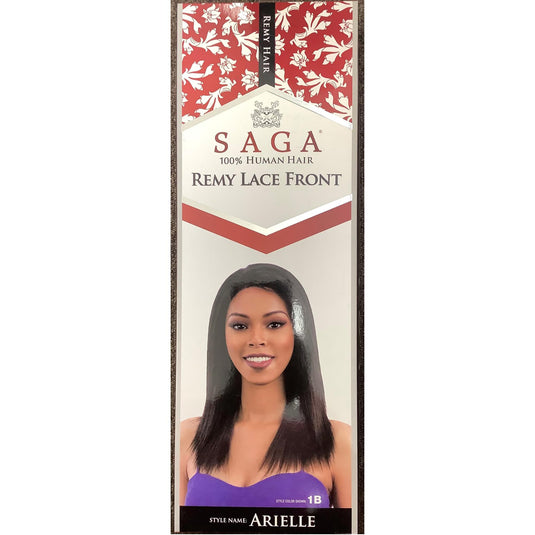 SAGA 100% Remy Human Hair Lace Front Wig Style: Arielle (Colour: 2)