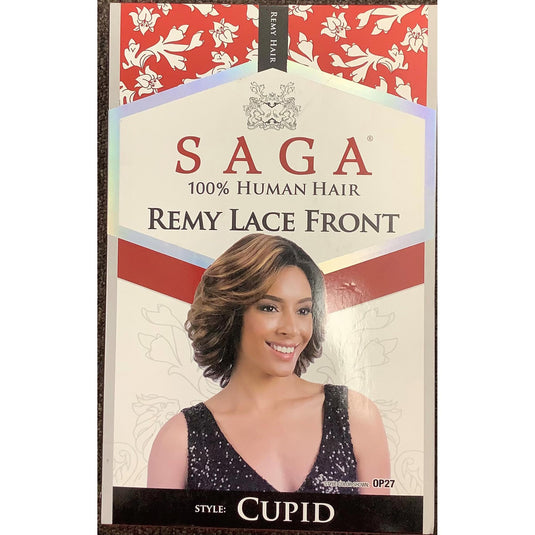 SAGA 100% Remy Human Hair Lace Front Wig Style: Cupid ( Colour : OP27 )
