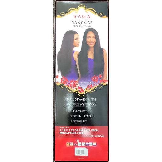 SAGA_FRONT_LACE_YAKY_CAP_100%_REMY_HAIR_26" Colour: 1