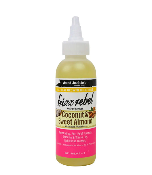 AJ : Growth Oil Frizz Rebel Coconut & Sweet Almond 4oz 24ea