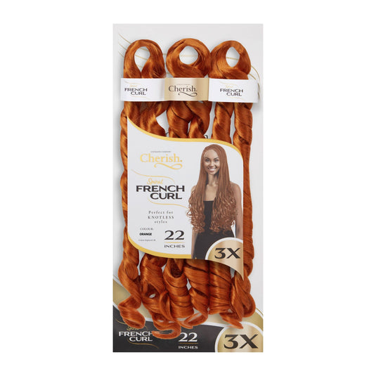 Cherish Bulk : 3X PS Spiral French Curl 22 (Col. ORANGE)