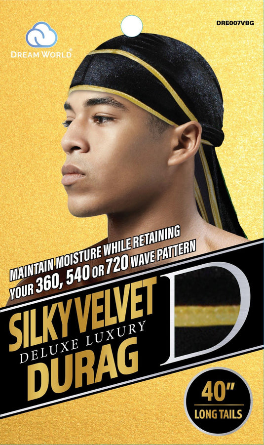 Dream M-Durag Smooth And Thick Velvet/Black/Gold