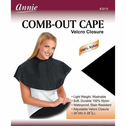 Comb-out cape black velcro