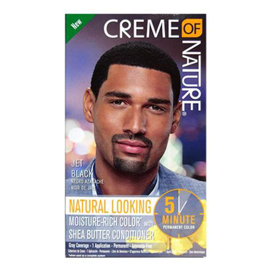 Creme Of Nature Mens Liq H/C # 3 Jet Black 5 Minute