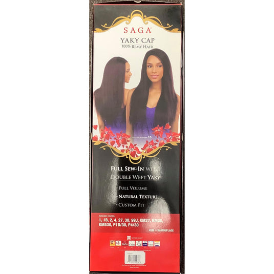 SAGA_FRONT_LACE_YAKY_CAP_100%_REMY_HAIR_24" Colour: 1